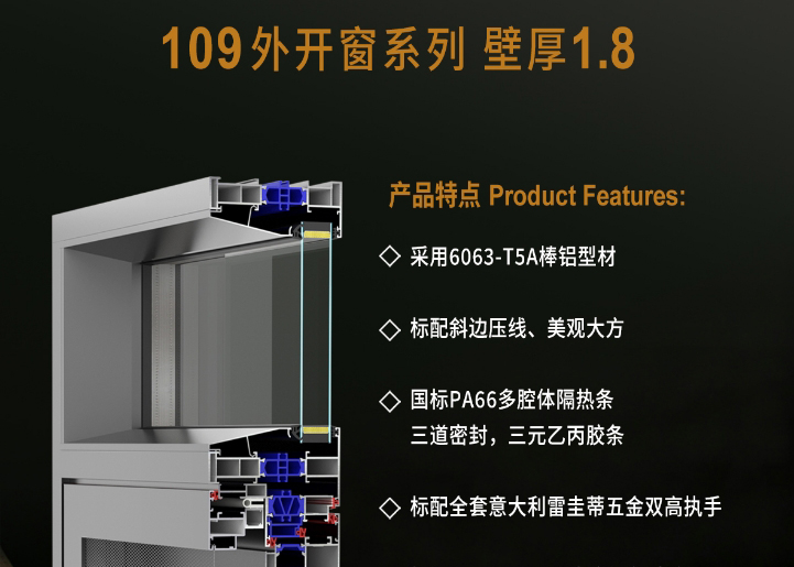 109外开窗系列 壁厚1.8